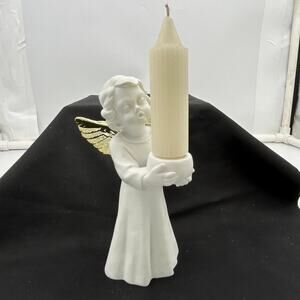 Dept. 56 Winter Silhouette Choir Angel Candle Holder With Gold Wings no box